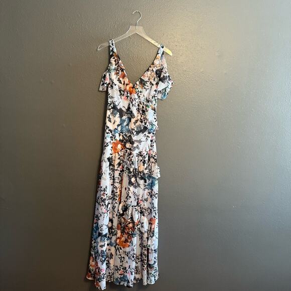 Free People Floral Watercolor Maxi Dress Size 12 - Picture 3 of 11